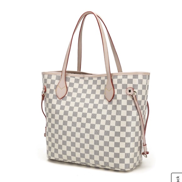 richports checkered tote shoulder bolsa